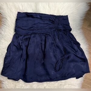 Aerie Navy Elegant Flowy Mini Skirt
